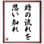 名言「時の流れを思い知れ」額付き書道色紙／受注後直筆