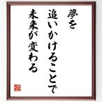 名言「夢を追いかけることで未来が変わる」額付き書道色紙／受注後直筆