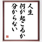 名言「人生何が起こるか分からない」額付き書道色紙／受注後直筆