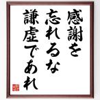 名言「感謝を忘れるな、謙虚であれ」手書き書道色紙額／受注後の毛筆直筆