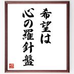 名言「希望は、心の羅針盤」手書き書道色紙額／受注後の毛筆直筆