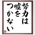 名言「努力は嘘をつかない」額付き書道色紙／受注後直筆