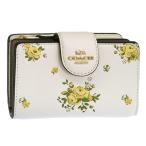 コーチ 財布 レディース 2つ折り 折財布 コンパクト アウトレット レザー チョーク ミディアム コーナー ジップ ウォレット フローラル 花柄 CAP00IMCAH COACH