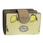 ショッピングコーチ 財布 コーチ 財布 レディース 2つ折り 折財布 コンパクト アウトレット イエローマルチ ミディアムコーナージップウォレット レモンプリント CAP02SVXUC COACH