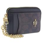  Coach футляр для карточек женский outlet чехол для пропуска чехол для проездного билета signature парусина walnut черный ZIP CC SIG CW883IMXAQ COACH