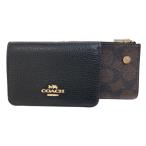 ショッピングコーチ 財布 コーチ 財布 レディース 2つ折り 折財布 アウトレット ミニ財布 コインケース 小銭入れ ウォルナットブラック カードホルダーレザー PVC CZ034IMXAQ COACH