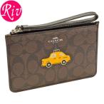 コーチ COACH ポーチ NYC TAXI ブラウン ブラック PVC f57710sbrbk