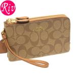 Yahoo! Yahoo!ショッピング(ヤフー ショッピング)コーチ COACH ポーチ ダブルガゼット リストレット カーキ ライトブラウン PVC レザー f66506imbdx