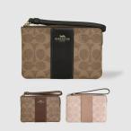 コーチ ポーチ レディース アウトレット コーナージップ リストレット シグネチャー キャンバス ストライプ CRN ZIP SIG CW854 COACH
