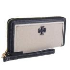 特価セール トリーバーチ 財布 レディース 長財布 アウトレット キャンバス ベージュブラック EMERSON CANVAS ZIP CONTINENTAL WALLET 162971 960 TORY BURCH
