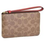 コーチ レディース ポーチ 小物入れ アウトレット PVC ブラウン CRN ZIP SIG CAQ75IMYGS COACH
