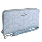 コーチ 財布 レディース 長財布 アウトレット アイスブルー ロング ジップ アラウンド ウォレット スケッチ シグネチャー キャンバス PVC CBO02SVNB9 COACH