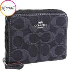 コーチ 財布 レディース 二つ折り財布 ブラック シグネチャー スモールジップ アラウンド ウォレット SMALL ZIP AROUND WALLET CP431SVBK COACH