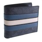 ショッピングコーチ 財布 特価 コーチ 財布 メンズ 2つ折り 折財布 アウトレット 札入れ 小銭入れなし チャコール シグネチャー ヴァーシティ ストライプ CW385WTC COACH