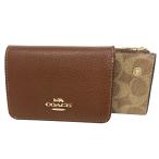 ショッピングコーチ 財布 コーチ 財布 レディース 2つ折り 折財布 コンパクト アウトレット ミニ財布 コインケース 小銭入れ カーキブラウン カードホルダーレザー PVC CZ034IMXHE COACH