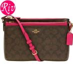コーチ バッグ COACH ショルダーバッグ 斜めがけ ポーチ付き ブラウン ピンクルビー PVC レザー f52657imewc