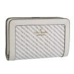 ケイトスペード 財布 レディース 2つ折り 折財布 コンパクト アウトレット ベージュマルチ lena two tone straw md compbifold KK925 101 kate spade