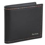 ポールスミス 財布 メンズ 2つ折り 折財布 コンパクト ラムレザー マルチストライプ ブラック PSMSW0237 Paul Smith