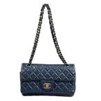 ショッピングシャネル シャネル マトラッセ ショルダーバッグ ラムスキン ネイビー レディース CHANEL 中古