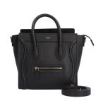 セリーヌ ナノショッパー ラゲージ ショルダーバッグ レザー 168243HSC ブラック レディース CELINE 中古 美品