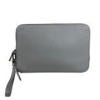 プラダ サフィアーノ セカンドバッグ レザー VR0052 グレー メンズ PRADA 中古