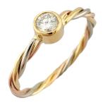 カルティエ トリニティツイスト リング 指輪 7.5号 18金 K18イエローゴールド ダイヤモンド レディース CARTIER 中古 美品