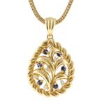 LANVIN ランバン K18 ネックレス サファイア0.15CT ダイヤモンド0.07CT ゴージャス 18金 K18ゴールド ゴールド【SH】【BJ】 中古