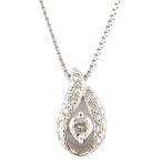 Pt850 ネックレス ダイヤ：21石 0.56ct Pt850プラチナ シルバー 中古