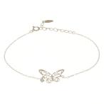 Pt900 Pt850 ブレスレット ダイヤモンド 0.05ct 蝶 バタフライ Pt900プラチナ Pt850プラチナ プラチナ 中古