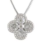 Pt900 Pt850 ネックレス ダイヤモンド 0.3ct 花 フラワー Pt900プラチナ Pt850プラチナ プラチナ 中古