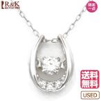 Pt850 Pt900 ネックレス ダイヤモンド 0.07ct ダンシング 小豆 あずき Pt850プラチナ Pt900プラチナ シルバー SH 中古