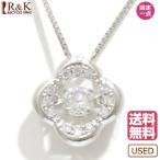 Pt850 P900 ネックレス ダイヤモンド 0.40ct ダンシング 花 フラワー Pt850プラチナ P900プラチナ SH 中古