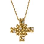 イヴ・サンローラン YVES SAINT LAURENT K18 ネックレス ダイヤモンド 0.12ct クロス 18金 K18ゴールド ゴールド【SH】【BJ】 中古【BIM】