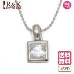 スタージュエリー ネックレス レディース 18金ホワイトゴールド K18WG STARJEWELRY キュービック 四角 スクエア 一粒 18K メンズ おしゃれ 中古