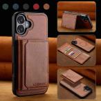 iPhone 16 ケース 背面型 PUレザー カー
