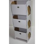 分別ゴミ箱 ダンボール縦型省スペースエコごみ箱　3段収納ボックスボン白