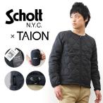 インナー ダウンジャケット Schott ショット TAION タイオン コラボ メンズ レディース 800FP 軽量 暖かい 防寒 おしゃれ アメカジ 無地 通勤 通学 782-5253003