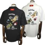 クリームソーダ　 CS 双龍刺繍シャツ　ブラック/アイボリー　CREAM SODA