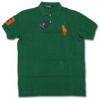 PoloRalphLauren(ラルフローレン)ビッグポニー 鹿の子半袖ポロシャツ カスタムフィット GREEN/ORANGE