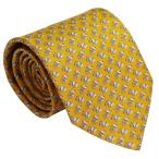 Ferragamo フェラガモ ネクタイ 702640 イエロー系 犬 ドッグ サルヴァトーレ・フェラガモ 人気 高級 ブランド