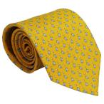 Ferragamo フェラガモ ネクタイ 702663 イエロー系 ニワトリ 鳥 サルヴァトーレ・フェラガモ 人気 高級 ブランド