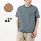 RE MADE IN TOKYO JAPAN(アールイー) フレンチリネンTシャツ / プルオーバー 半袖シャツ メンズ