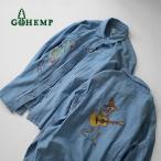 GOHEMP(ゴーヘンプ) プリーツ ワークシャツ / メンズ 長袖 刺繍 ヘンプ コットン 吸湿 速乾 PLEATS WORK SHIRTS