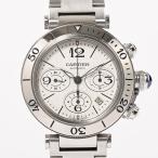 カルティエ パシャ シータイマー クロノグラフ 腕時計 W31089M7  シルバー メンズ 中古A品