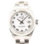 ロレックス オイスターパーペチュアルデイト 腕時計 79160 K番 ホワイトローマン レディース 中古A品