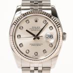 ロレックス デイトジャスト 腕時計 116234G D番 シルバー メンズ 中古A品