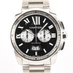 カルティエ カリブル・ドゥ・カルティエ クロノグラフ 腕時計 W7100061  ブラック メンズ 中古A品