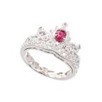 ルビー リング ルビー0.43ct ダイヤ0.24ct ピンクダイヤ0.05ct 8.5号 6.6g レディース 中古A品