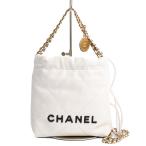 シャネル CHANEL22スモールハンドバッグ ショルダーバッグ AS3980 ホワイト レディース 中古A品