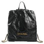 シャネル CHANEL22ラージバッグパック バックパック リュックサック AS3313 ブラック レディース 中古A品